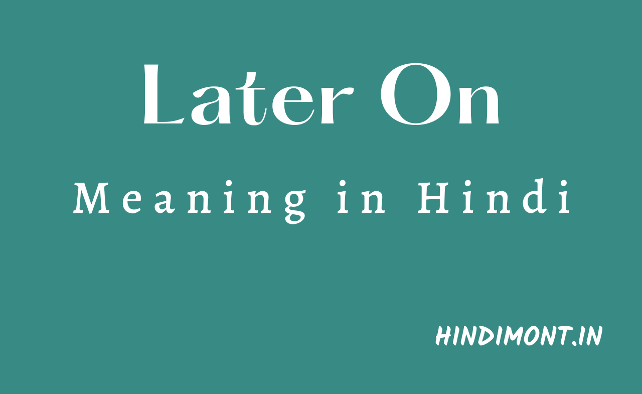 Later On meaning in Hindi
